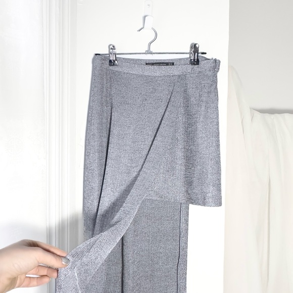ZARA asymmetric silver skirt [ M ] - Picture 1 of 8